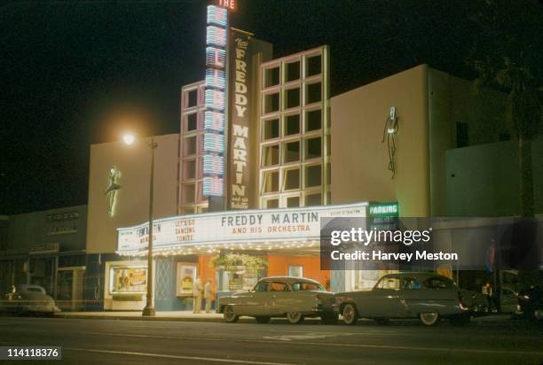 The Hollywood Palladium on Sunset Boulevard in Hollywood, Los Angeles, California, circa 1950. Freddy Martin and his Orchestra are the featured band.
