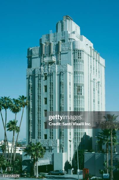 The St. James's Club, later the Sunset Tower or Sunset Tower Hotel on the Sunset Strip in West Hollywood, California, 9th April 1991. It was designed...