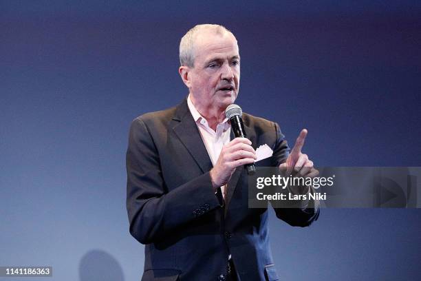 New Jersey Governor Phil Murphy on stage during the 2019 Montclair Film Festival at the Wellmont Theater on May 4, 2019 in Montclair, New Jersey.