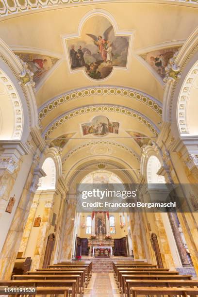 interior of san girolamo emiliani cathedral, somasca, vercurago, val san martino, lombardy, italy, europe. - vercurago stock pictures, royalty-free photos & images