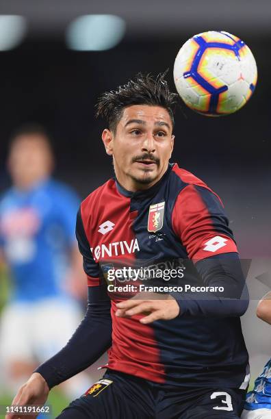 Koray Gunter of Genoa CFC in action during the Serie A match between SSC Napoli and Genoa CFC at Stadio San Paolo on April 7, 2019 in Naples, Italy.