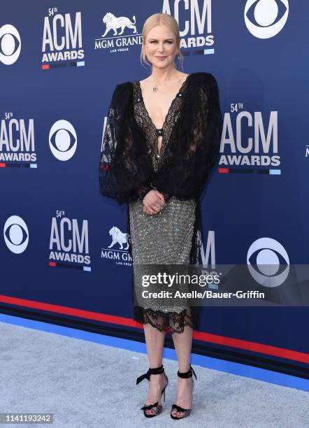 Nicole Kidman attends the 54th Academy of Country Music Awards at MGM Grand Garden Arena on April 07, 2019 in Las Vegas, Nevada.