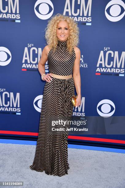 Kimberly Schlapman of Little Big Town attends the 54th Academy Of Country Music Awards at MGM Grand Hotel & Casino on April 07, 2019 in Las Vegas,...