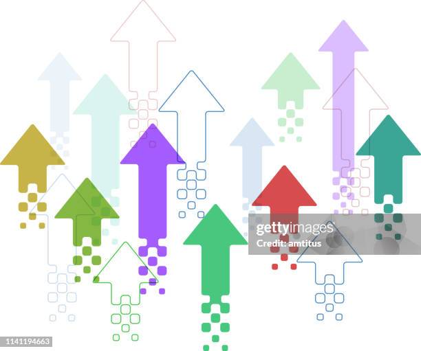 ilustrações, clipart, desenhos animados e ícones de projeto de setas para cima - tall high