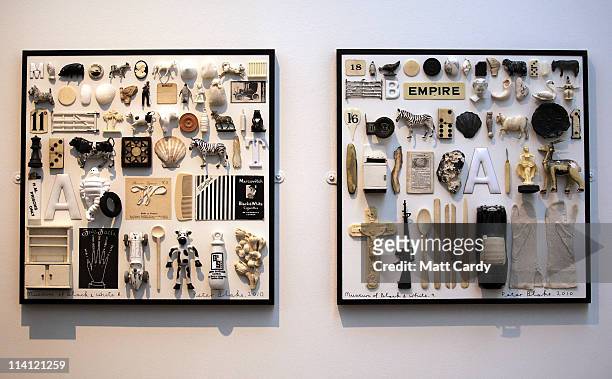 Part of artist Peter Blake's collection is pictured as he reopens the Holburne Museum on May 12, 2011 in Bath, England. The new museum's first...