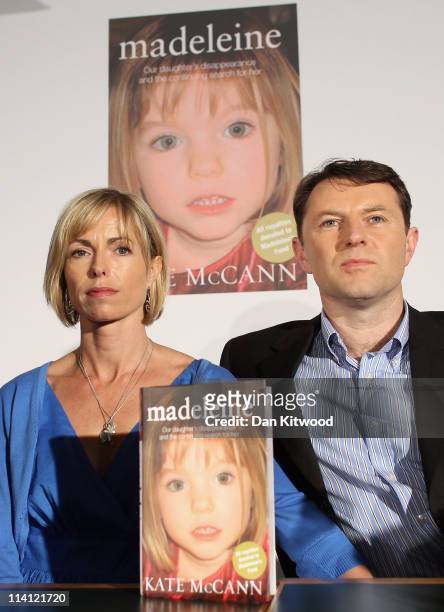 Kate McCann and Gerry McCann launch Kate McCann's new book' 'Madeleine' and answer questions from the press at the Queen Elizabeth II centre on May...