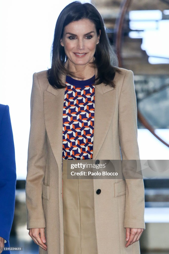 Queen Letizia Of Spain Visits The School Of Engraving And Design of Spain's Mint (Real House of Currency)