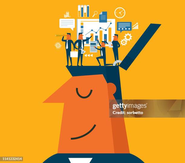 brainstorming - businessman - market expertise stock illustrations