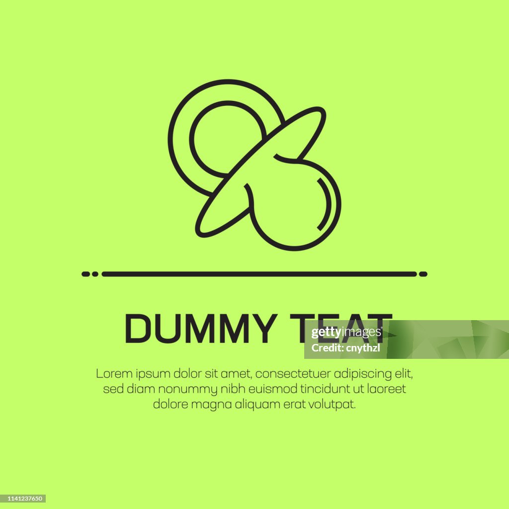 Dummy Teat Vector Line Icon - Simple Thin Line Icon, Premium Quality Design Element