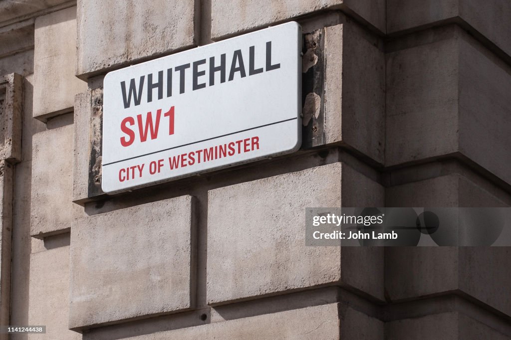 Whitehall street sign.Close-up.