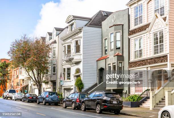 homes in san francisco's mission district - castro district stock pictures, royalty-free photos & images