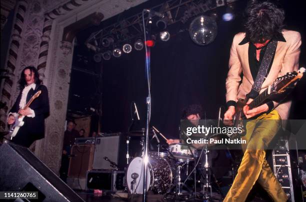 American Alternative and Punk Rock group Jon Spencer Blues Explosion perform onstage the Metro, Chicago, Illinois, December 31, 1997. Pictured are...