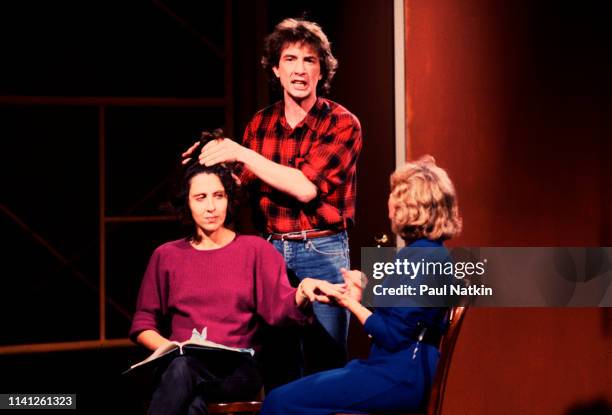 From left, American comedian and actress Andrea Martin & Canadian comedians and actors Martin Short and Debra McGrath perform onstage during the...