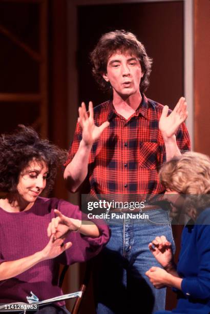 From left, American comedian and actress Andrea Martin & Canadian comedians and actors Martin Short and Debra McGrath perform onstage during the...