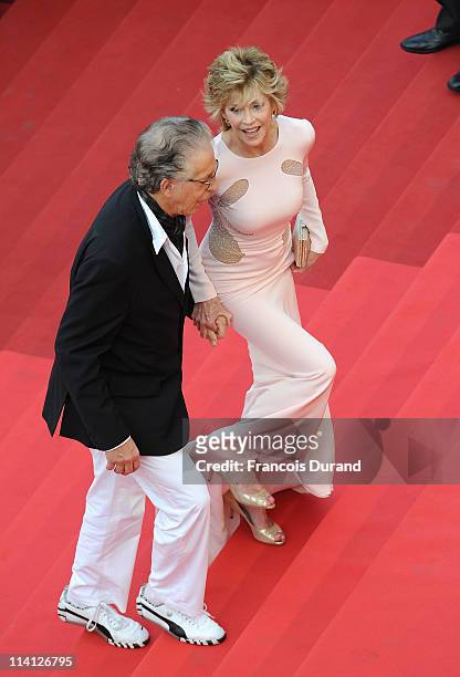 Richard Perry and Jane Fonda arrive at the 'Sleeping Beauty' premiere during the 64th Annual Cannes Film Festival at the Palais des Festivals on May...