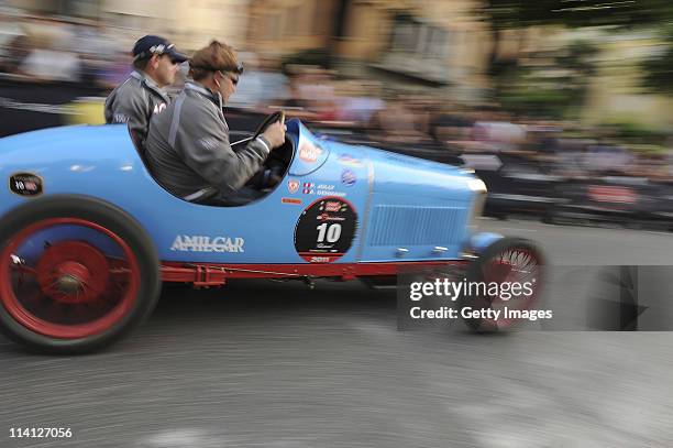 Foglia Giacomo and Bergold Timm in action during Mille Miglia on May 12, 2011 in Brescia, Italy.