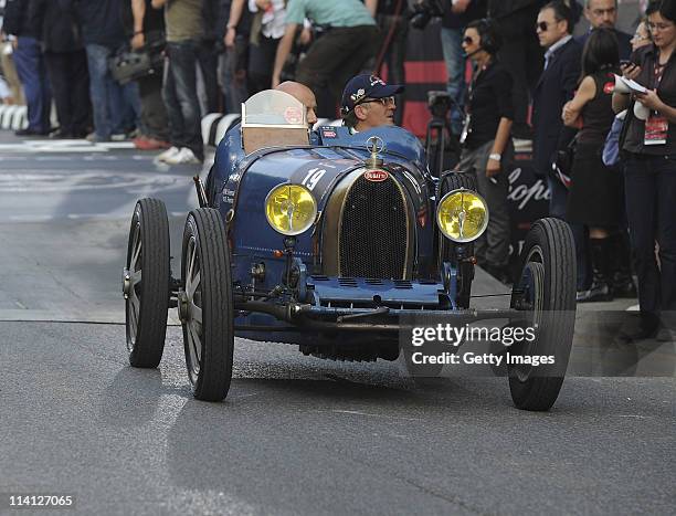 Mocari Giovanni and Rossella Labate in action during Mille Miglia on May 12, 2011 in Brescia, Italy.