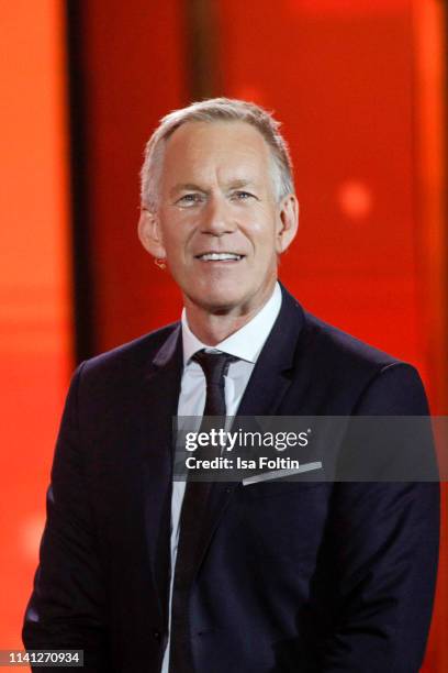 German presenter Johannes B. Kerner during the television show 'Willkommen bei Carmen Nebel' at Velodrom on May 4, 2019 in Berlin, Germany.