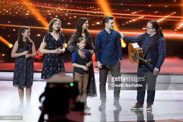 Angelo Kelly and his family during the television show 'Willkommen bei Carmen Nebel' at Velodrom on May 4, 2019 in Berlin, Germany.