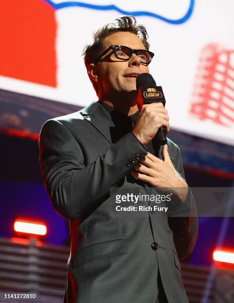 Host Bobby Bones speaks onstage during the 2019 iHeartCountry Festival Presented by Capital One at the Frank Erwin Center on May 4, 2019 in Austin,...