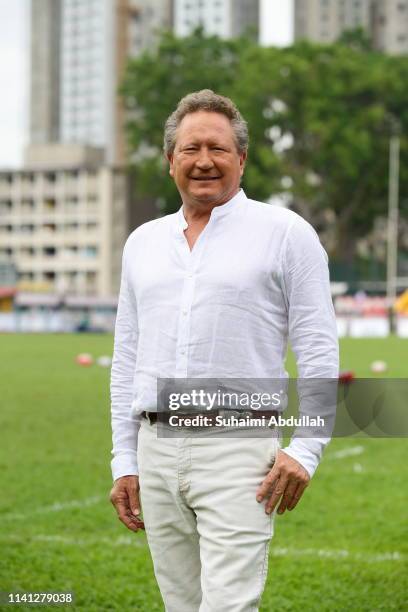 Founder of Global Rapid Rugby, Andrew Forrest poses for a photo during the Global Rapid Rugby match between the Asia Pacific Dragons and Western...