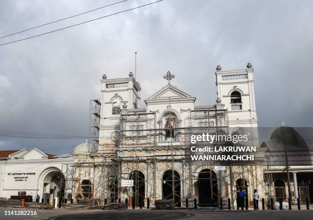 General view of St. Anthony's Shrine in Colombo on May 5 two week after a series of bomb blasts targeting churches and luxury hotels on Easter Sunday...