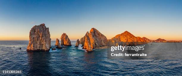 cabo san lucas aerial view - natural arch stock pictures, royalty-free photos & images
