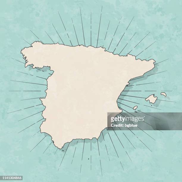 spain map in retro vintage style - old textured paper - spain stock illustrations