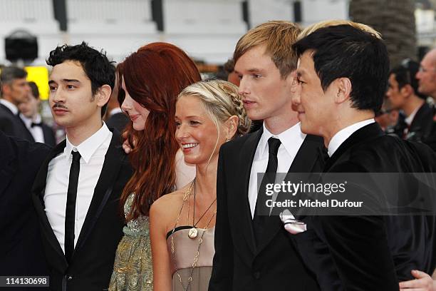 Bryle Dallas Howard, guest, Henry Hopper and Jason Lew attend the 'Sleeping Beauty' premiere during the 64th Annual Cannes Film Festival at Palais...