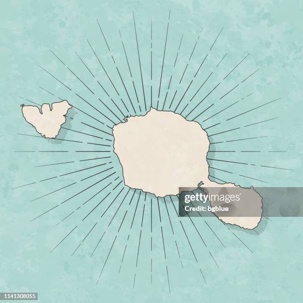 illustrazioni stock, clip art, cartoni animati e icone di tendenza di mappa della polinesia francese di tahiti in stile vintage retrò - carta vecchia strutturata - tahiti