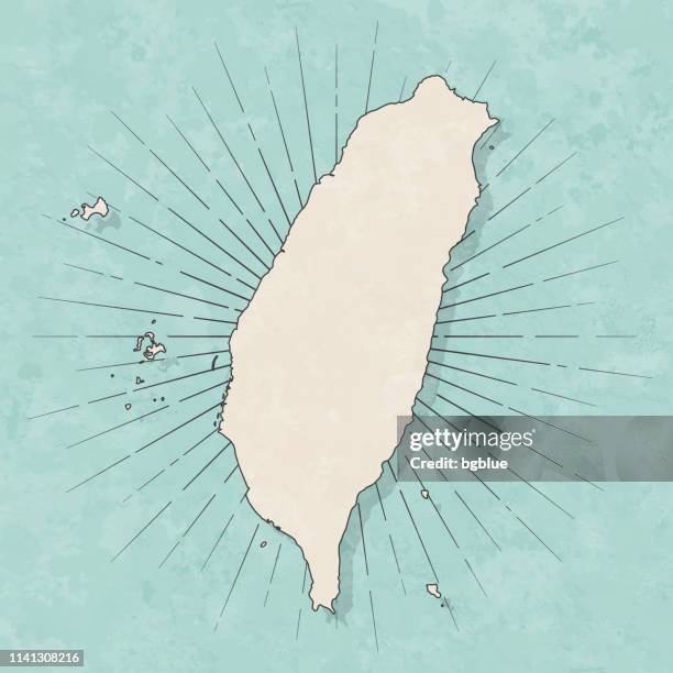 taiwan map in retro vintage style - old textured paper - taiwan stock illustrations