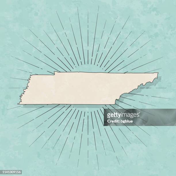 テネシー州の地図レトロヴィンテージスタイル-古いテクスチャー紙 - テネシー州点のイラスト素材／クリップアート素材／マンガ素材／アイコン素材