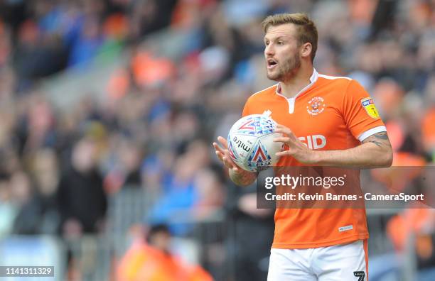 Blackpool's Nick Anderton during the Sky Bet League One match between Blackpool and Gillingham at Bloomfield Road on May 4, 2019 in Blackpool, United...