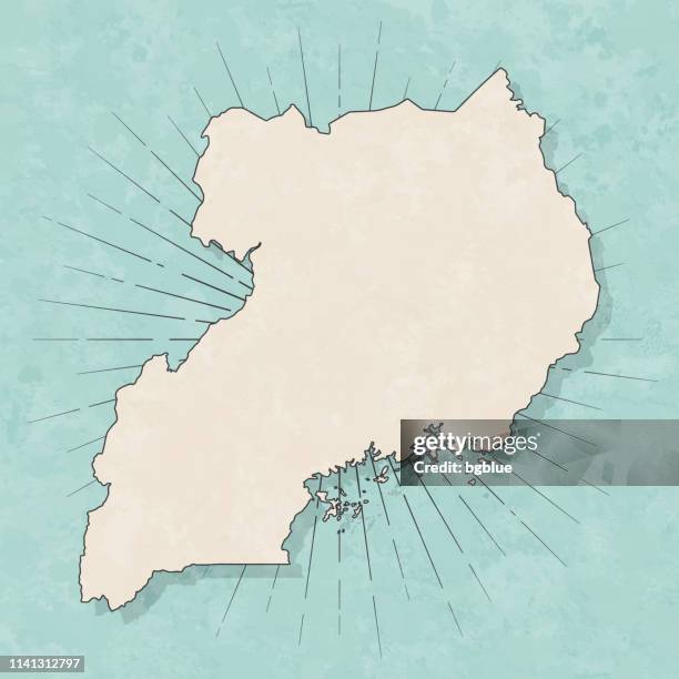 ilustrações de stock, clip art, desenhos animados e ícones de uganda map in retro vintage style - old textured paper - uganda map