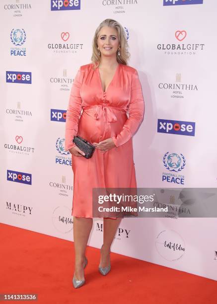 Hayley McQueen attends the Global Gift Initiative Dinner at Corinthia Hotel London on April 08, 2019 in London, England.