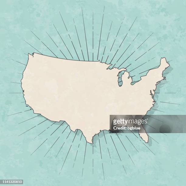 usa map in retro vintage style - old textured paper - mid atlantic usa stock illustrations