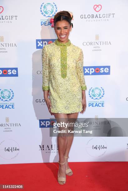 Melody Thornton attends the Football for Peace Initiative Dinner by Global Gift Foundation at Corinthia Hotel London on April 08, 2019 in London,...