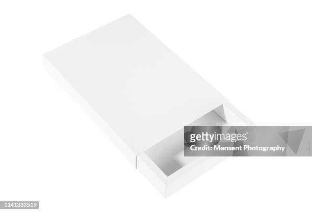 blank white empty box template isolated over white background - box packaging mockup foto e immagini stock
