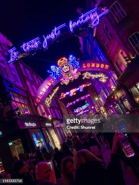 bohemian rhapsody, carnaby street - popular london street signs stock pictures, royalty-free photos & images