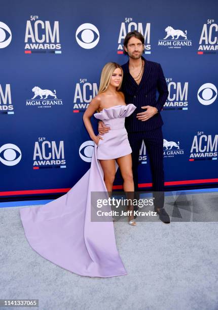 Maren Morris and Ryan Hurd attend the 54th Academy Of Country Music Awards at MGM Grand Hotel & Casino on April 07, 2019 in Las Vegas, Nevada.