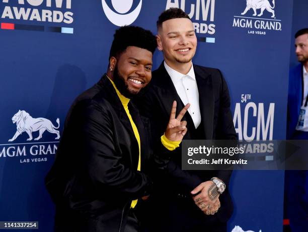 Khalid and Kane Brown attend the 54th Academy Of Country Music Awards at MGM Grand Hotel & Casino on April 07, 2019 in Las Vegas, Nevada.