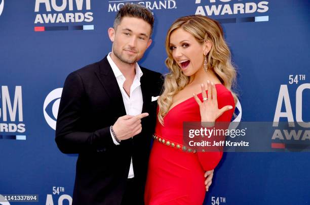 Michael Ray and Carly Pearce attends the 54th Academy Of Country Music Awards at MGM Grand Hotel & Casino on April 07, 2019 in Las Vegas, Nevada.