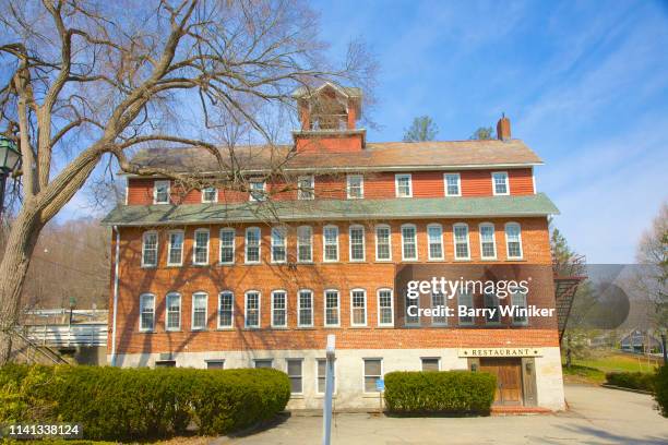 four-story brick manufacturing building, salisbury, ct - salisbury maryland stock pictures, royalty-free photos & images