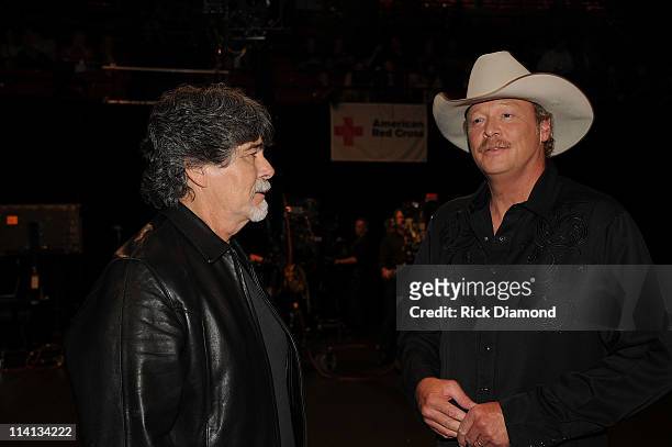 Randy Owen and Alan Jackson chat during Music Builds: the CMT Disaster Relief Concert on May 12, 2011 in Nashville, Tennessee.