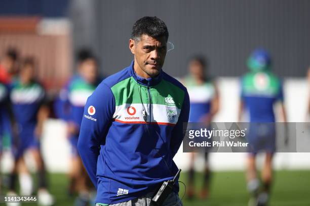 Warriors coach Stephen Kearney during the Warriors NRL training session at Mt Smart Stadium on April 09, 2019 in Auckland, New Zealand.