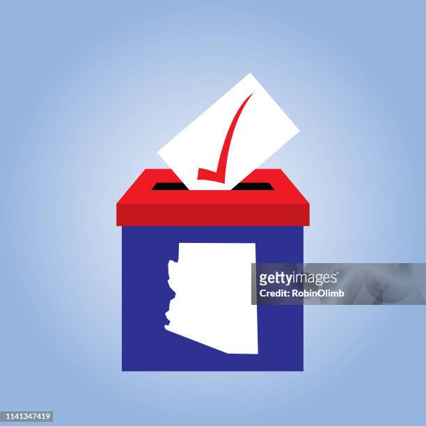 arizona ballot box icon - early voting stock illustrations
