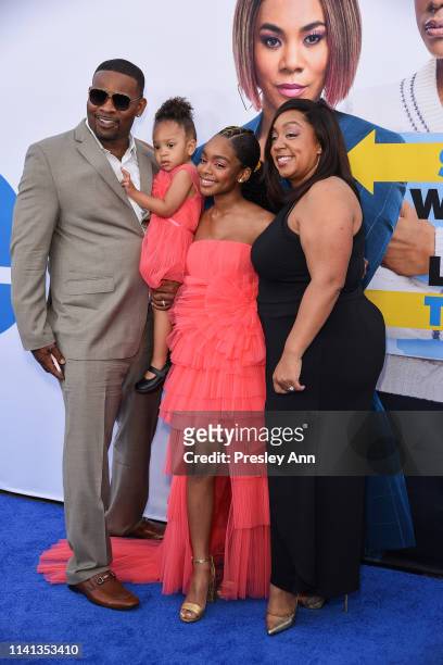 Marsai Martin and her family attend The Premiere Of Universal Pictures "Little" at Regency Village Theatre on April 08, 2019 in Westwood, California.