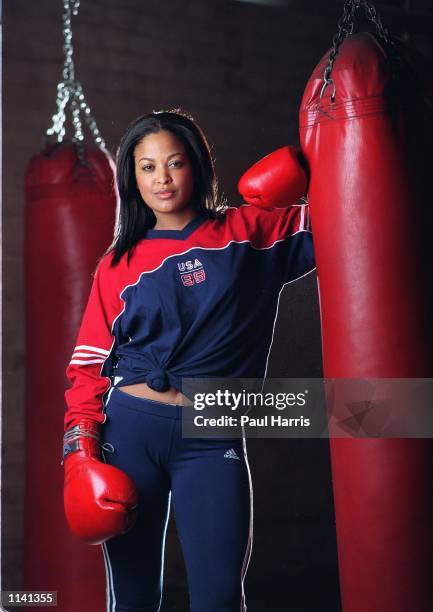 Los Angeles. Laila Ali, 21 years old daughter of Muhammad Ali and his third wife model Veronica Porché Ali, who plans to enter female boxing, her...
