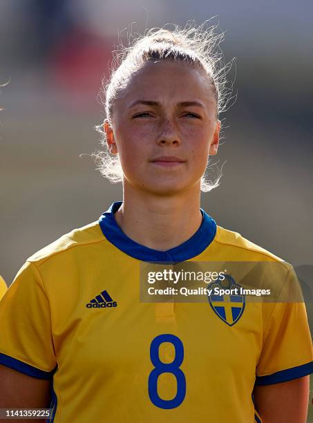 Hanna Bennison of Sweden looks on prior to the U-23 Women's International friendly match between Sweden and Italy at La Manga Club on April 07, 2019...