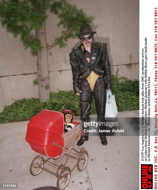 Los Angeles, Ca A Michael Jackson look alike arrives at Cidars-Sinai Medical Center where Michael Jackson wife Debbie Rowe just gave birth to their...